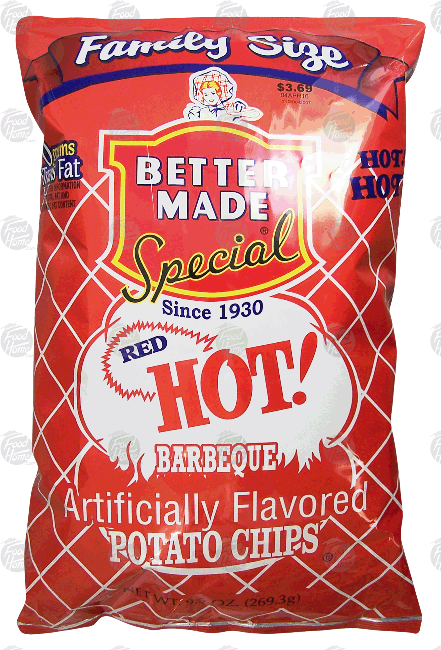 Better Made Family Size red hot! barbecue flavored potato chips Full-Size Picture